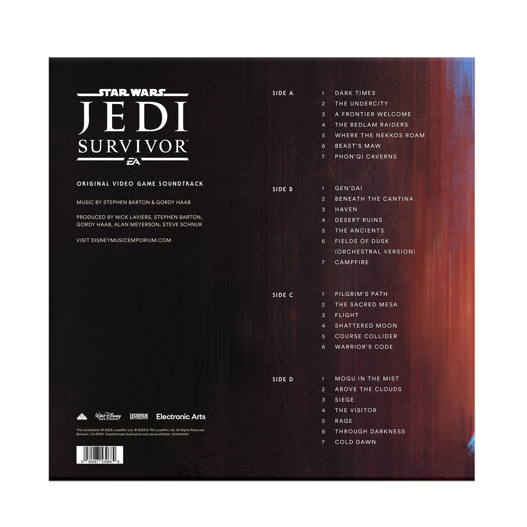 Waxwork Records Jedi Survivor vinyle 2LP Lightsaber 27 titres