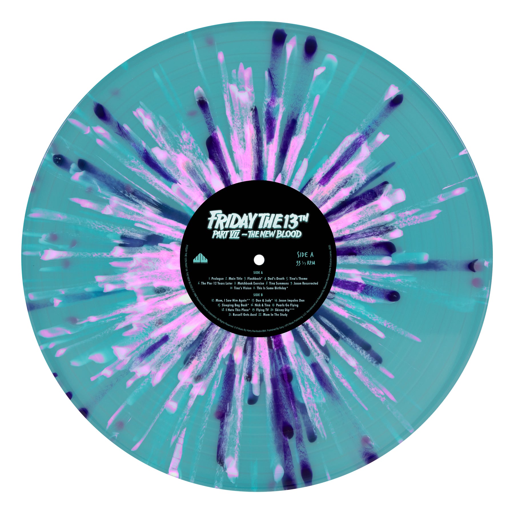 Waxwork Records Friday 13th VII vinyle double LP splatter