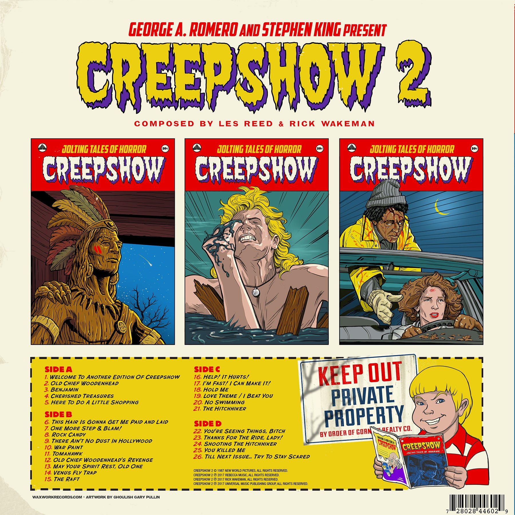 Waxwork Creepshow 2 vinyle 2LP Wakeman Reed
