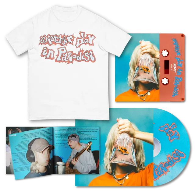Another Day in Paradise pack CD cassette tee-shirt