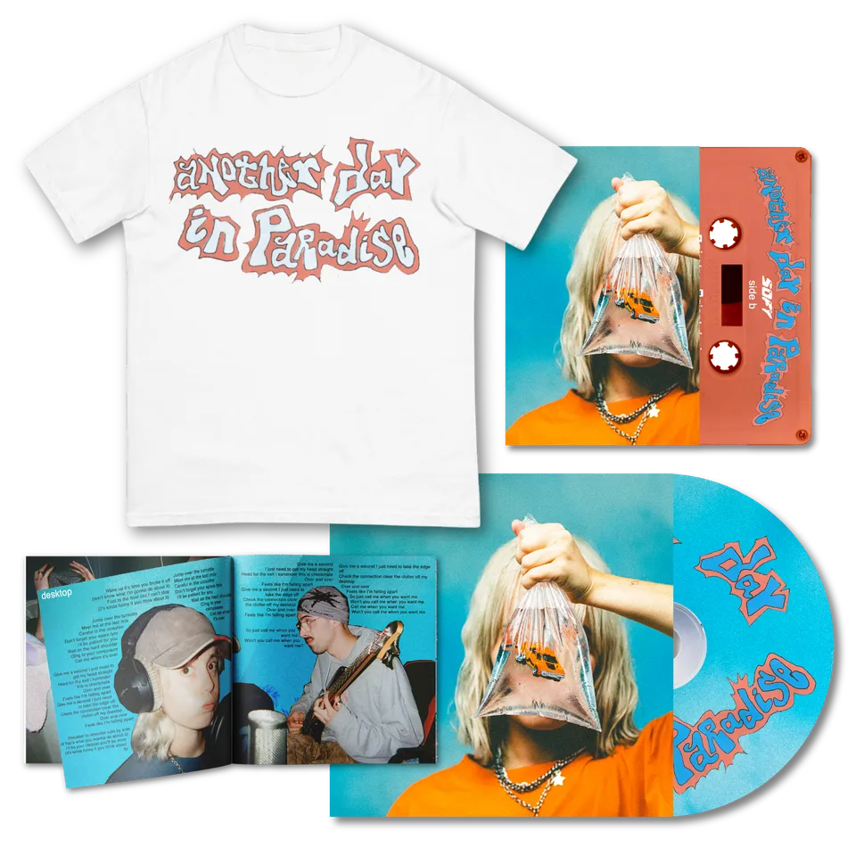 Another Day in Paradise pack CD cassette tee-shirt