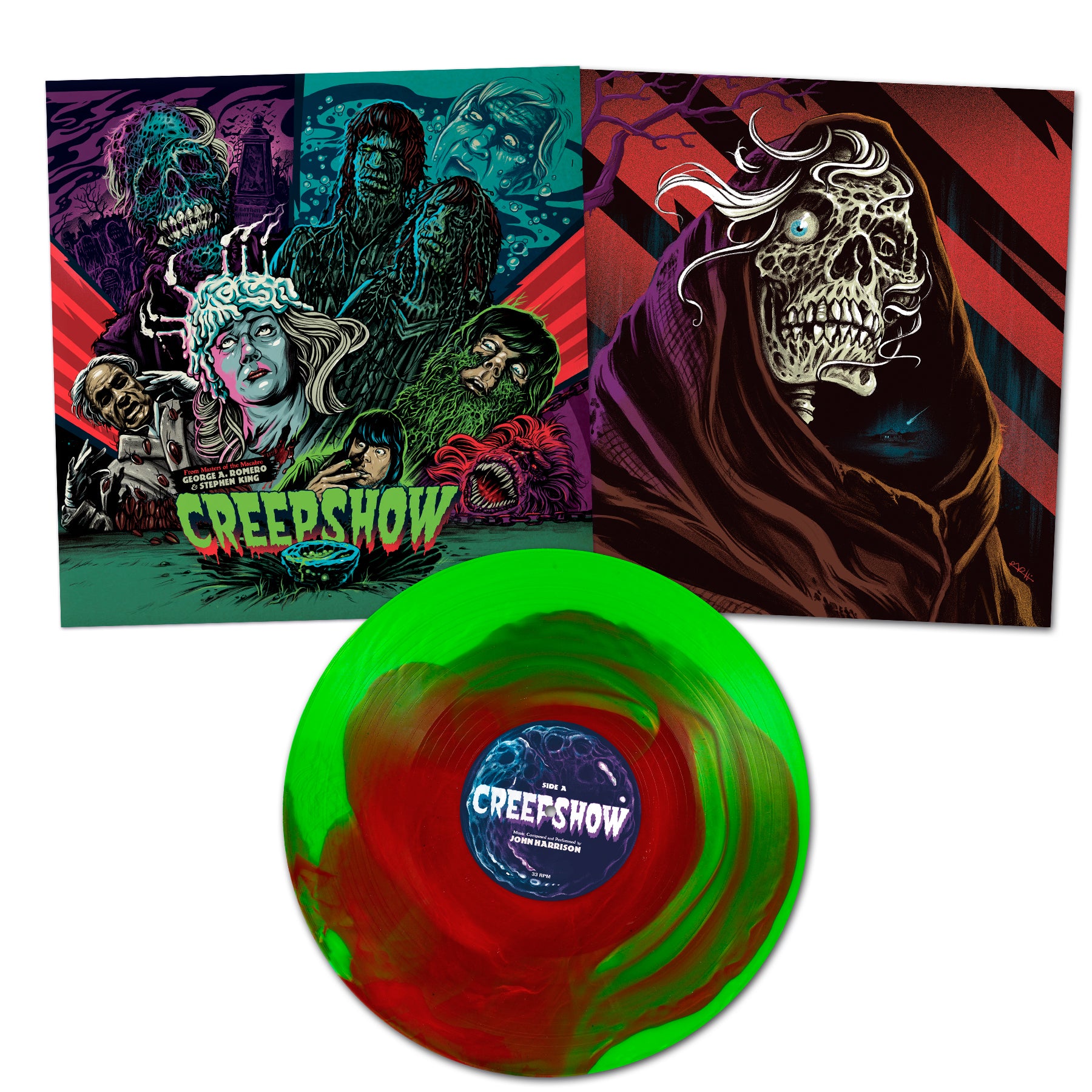 Waxwork Records Creepshow vinyle Meteor Green Blood Red