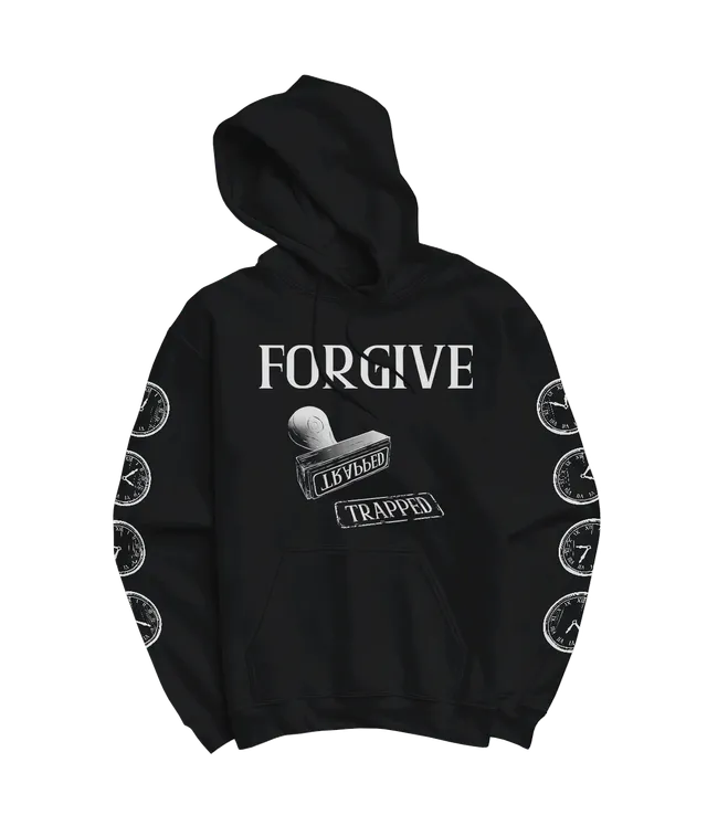 FORGIVE Trapped sweat à capuche noir coton bio