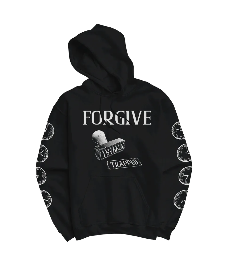 FORGIVE Trapped sweat à capuche noir coton bio