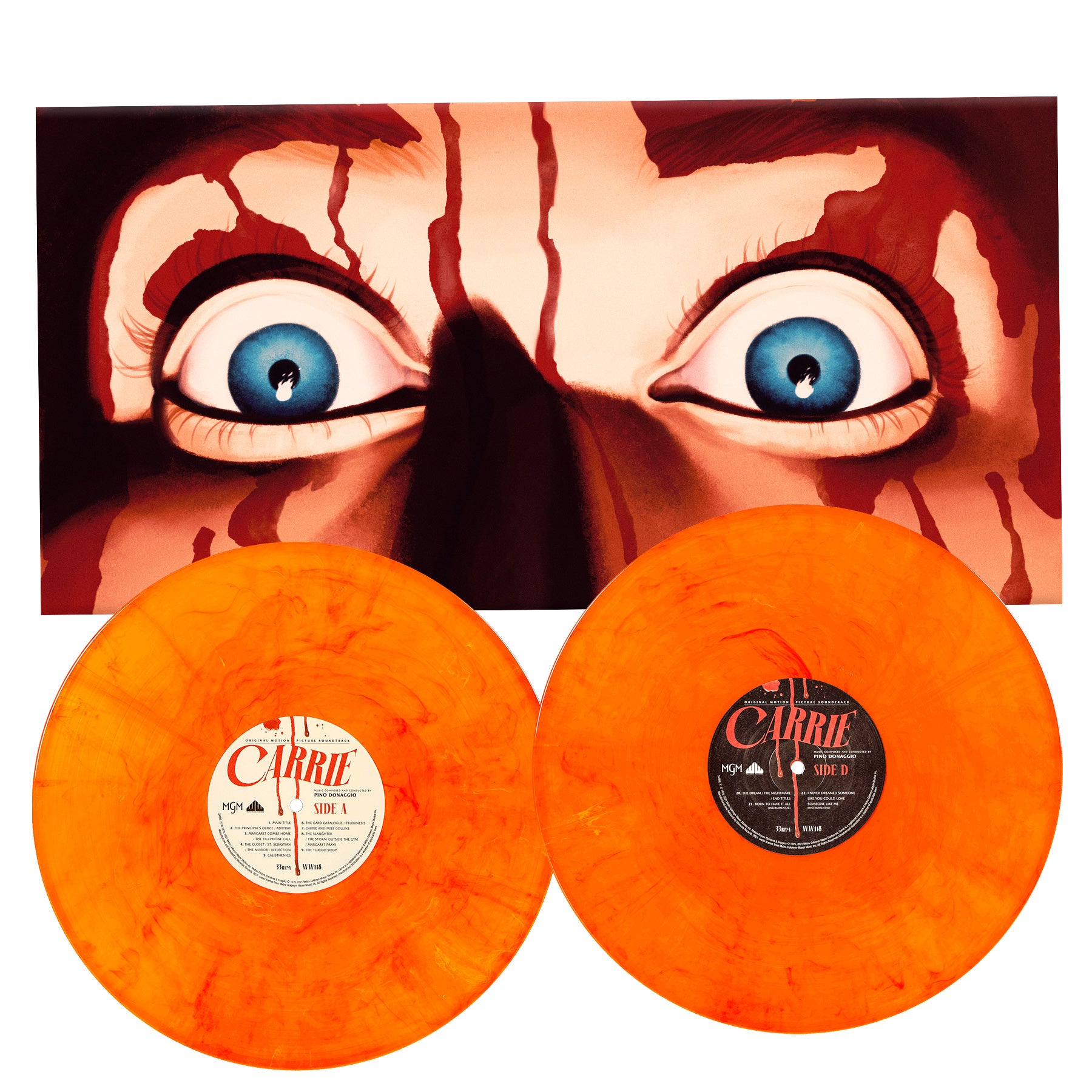 Waxwork Records Carrie vinyle double LP rouge orange