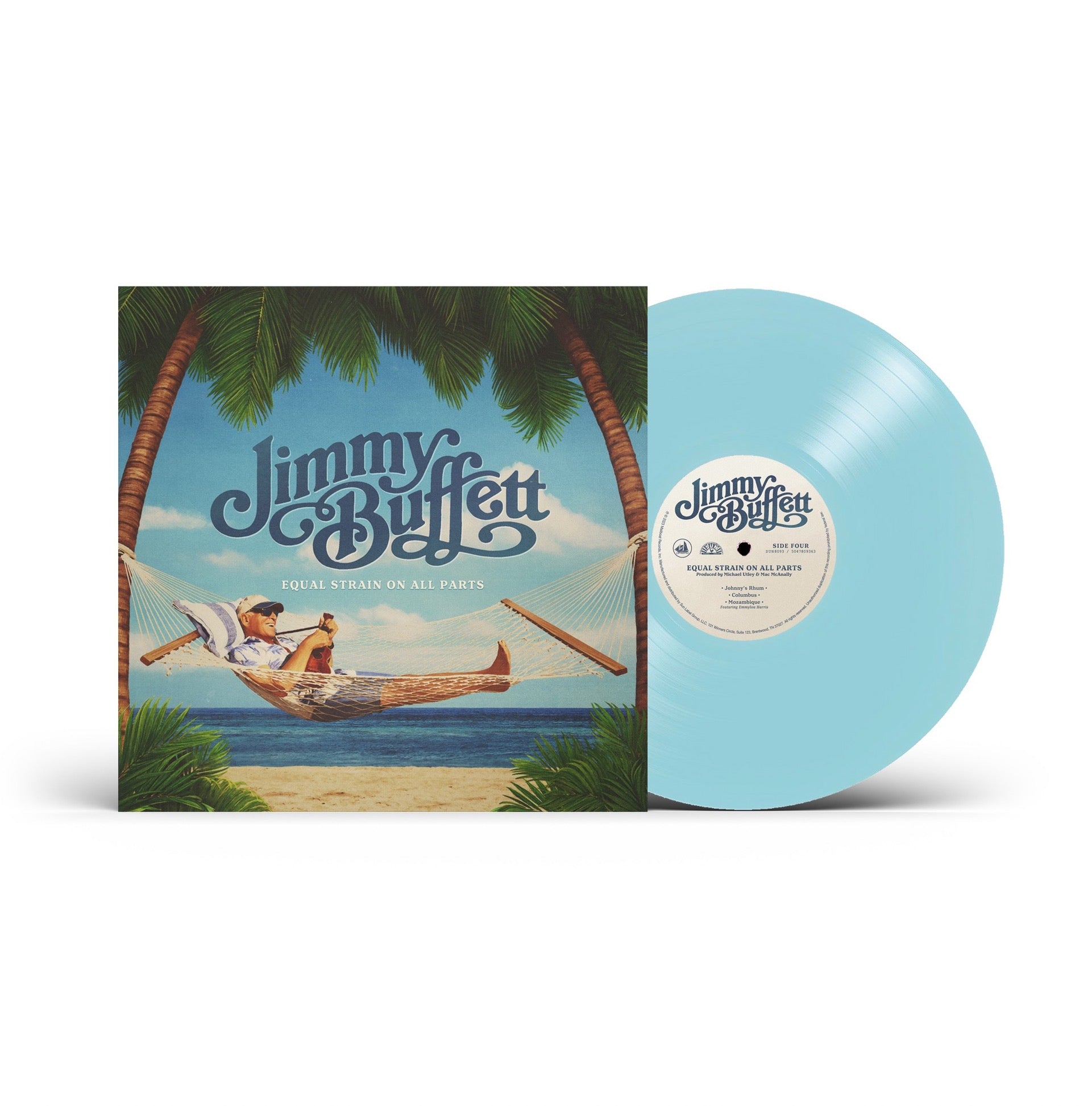 Mailboat Records Jimmy Buffett Equal Strain On All Parts vinyle bleu