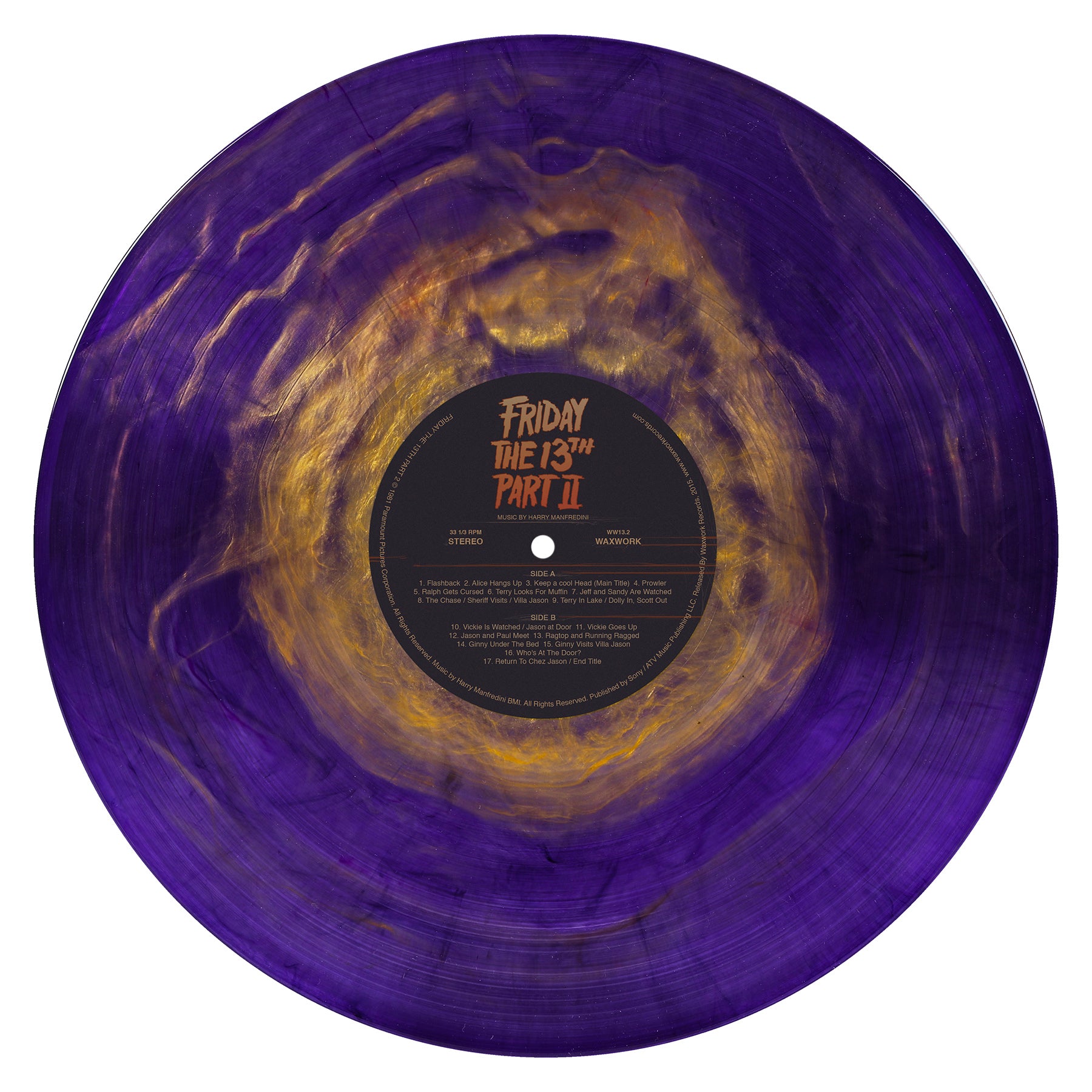 Waxwork Records Friday the 13th Part 2 vinyle violet 180g