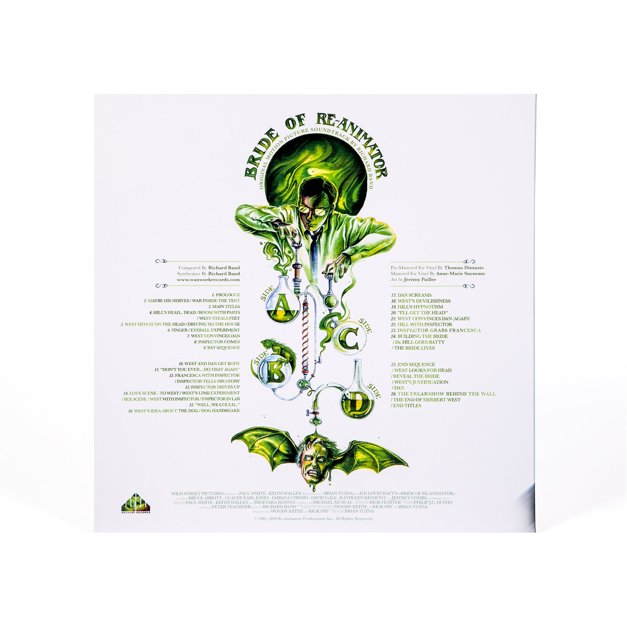 Waxwork Records Bride of Re-Animator vinyle 2xLP Re-Agent