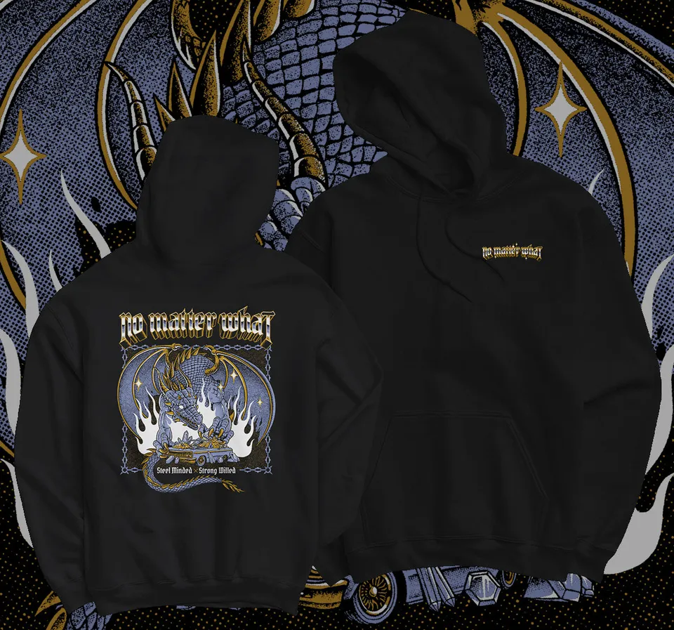 Useless Pride Records No Matter What Dragon hoodie noir