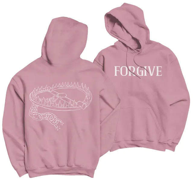 Useless Pride Forgive Logo hoodie rose 350 g