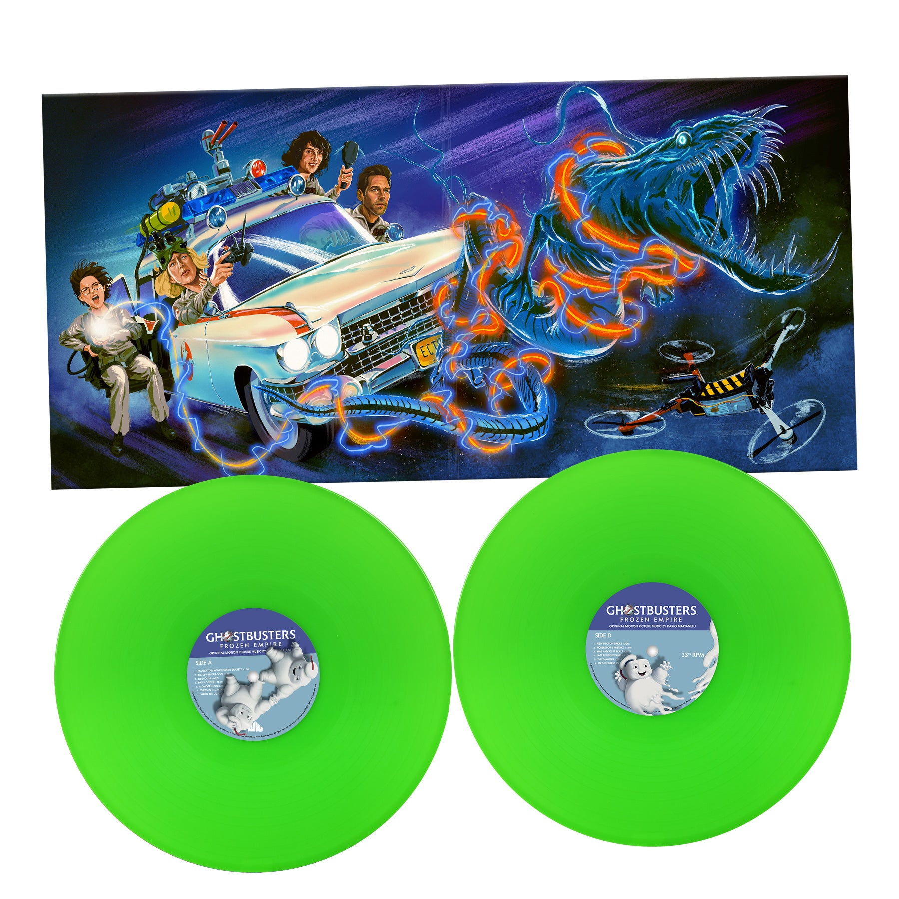 Waxwork Ghostbusters Frozen Empire vinyle vert Marianelli