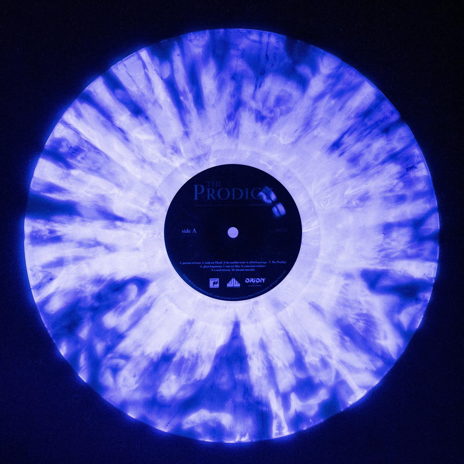 Waxwork Records The Prodigy vinyle BO bleu iris réactif UV