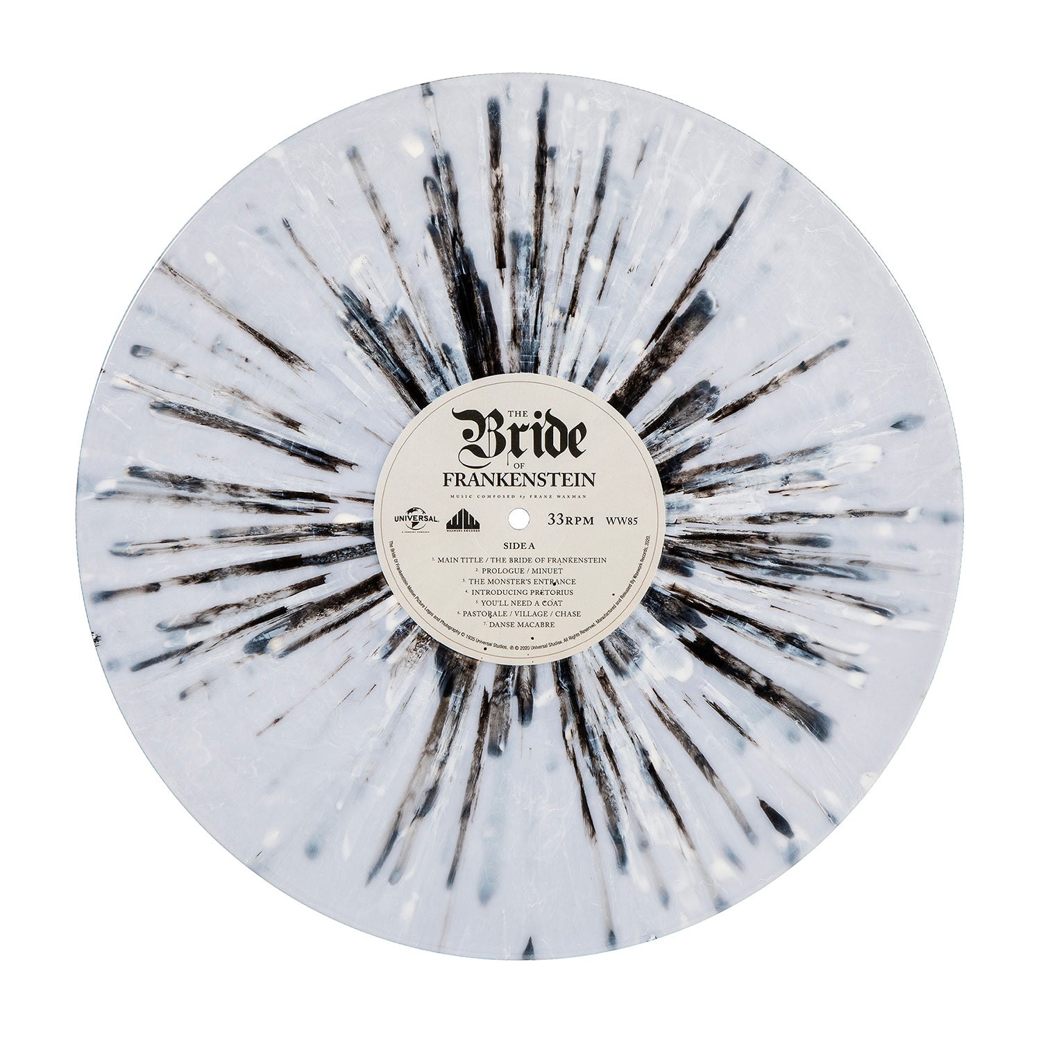Waxwork Records Bride of Frankenstein vinyle LP splatter classique