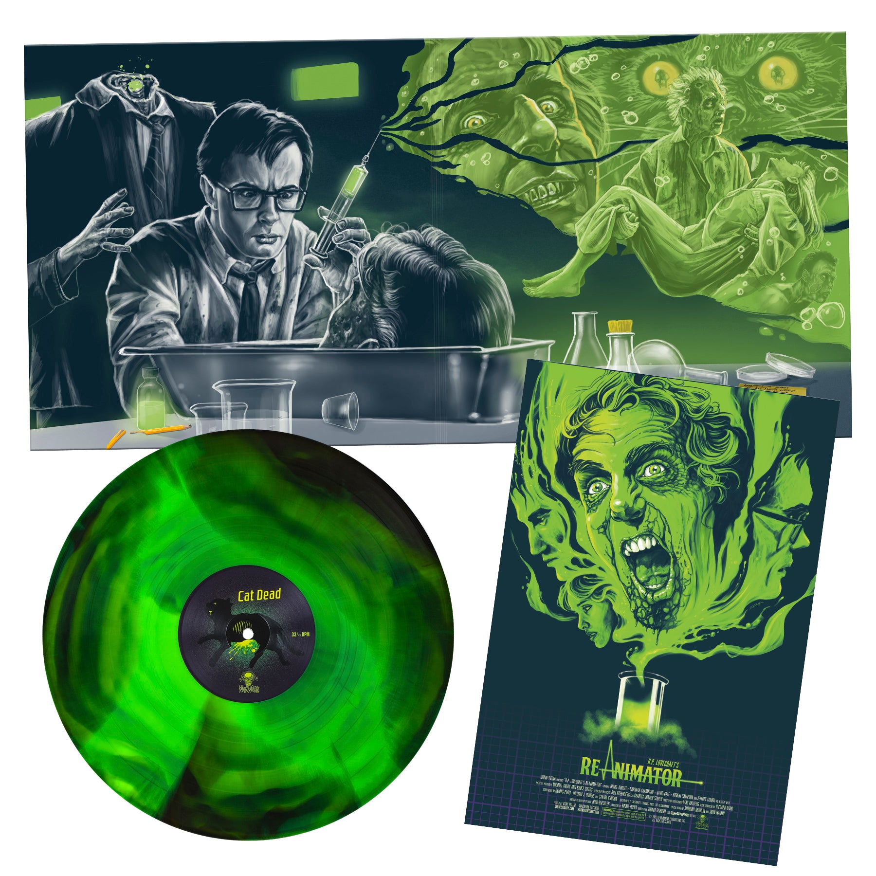 Waxwork Records Re-Animator vinyle vert noir swirl