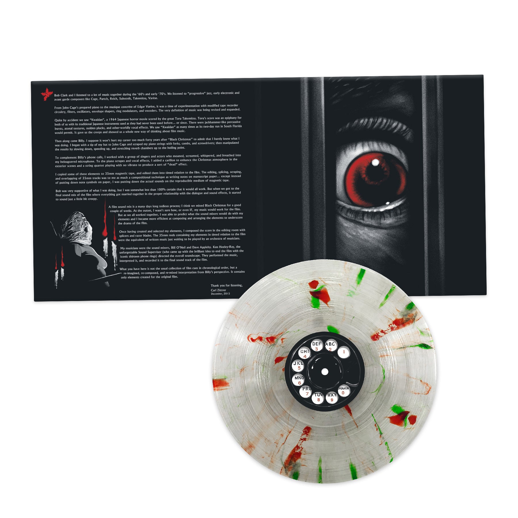 Waxwork Records Black Christmas vinyle sang et guirlande