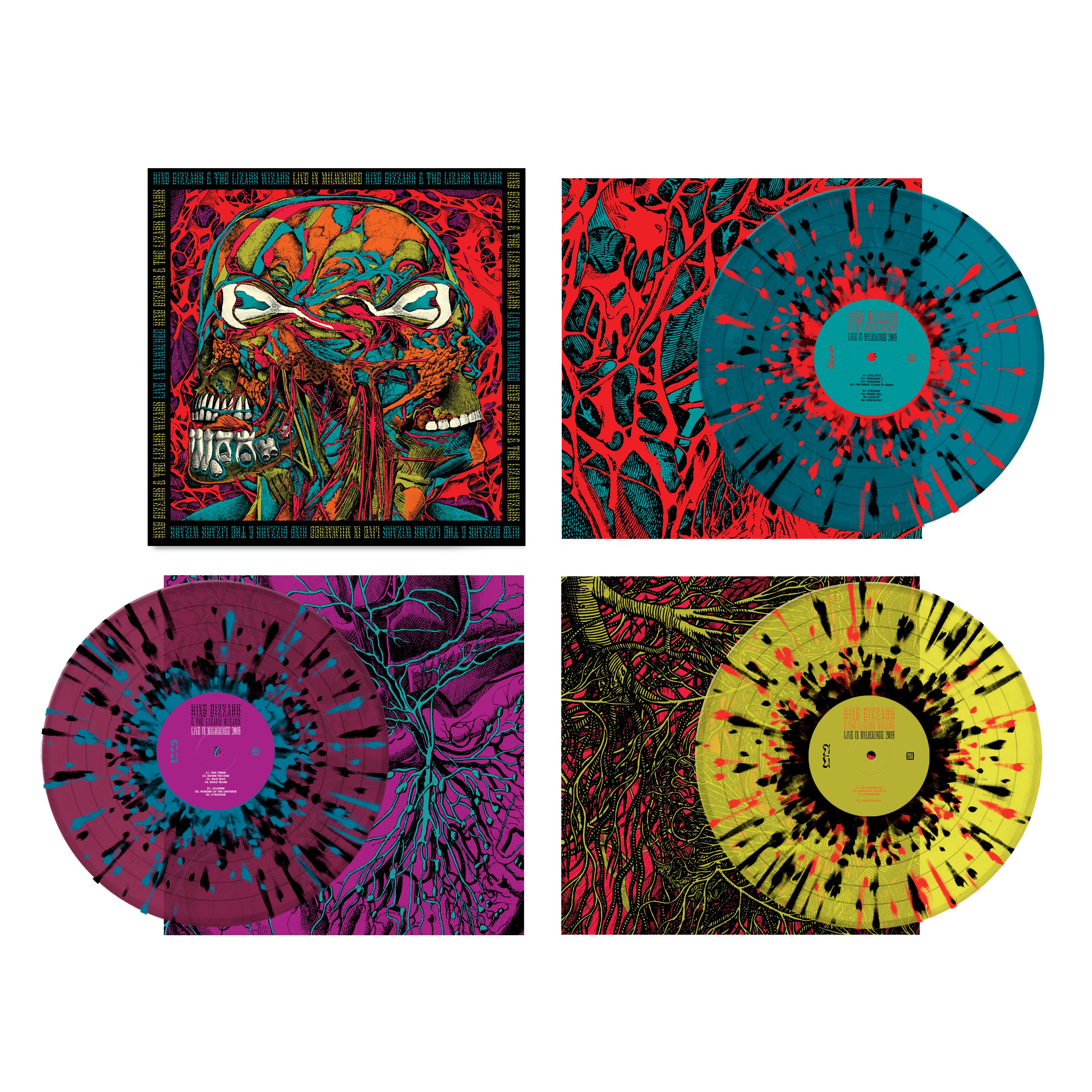 King Gizzard Live In Milwaukee coffret triple vinyle splatter