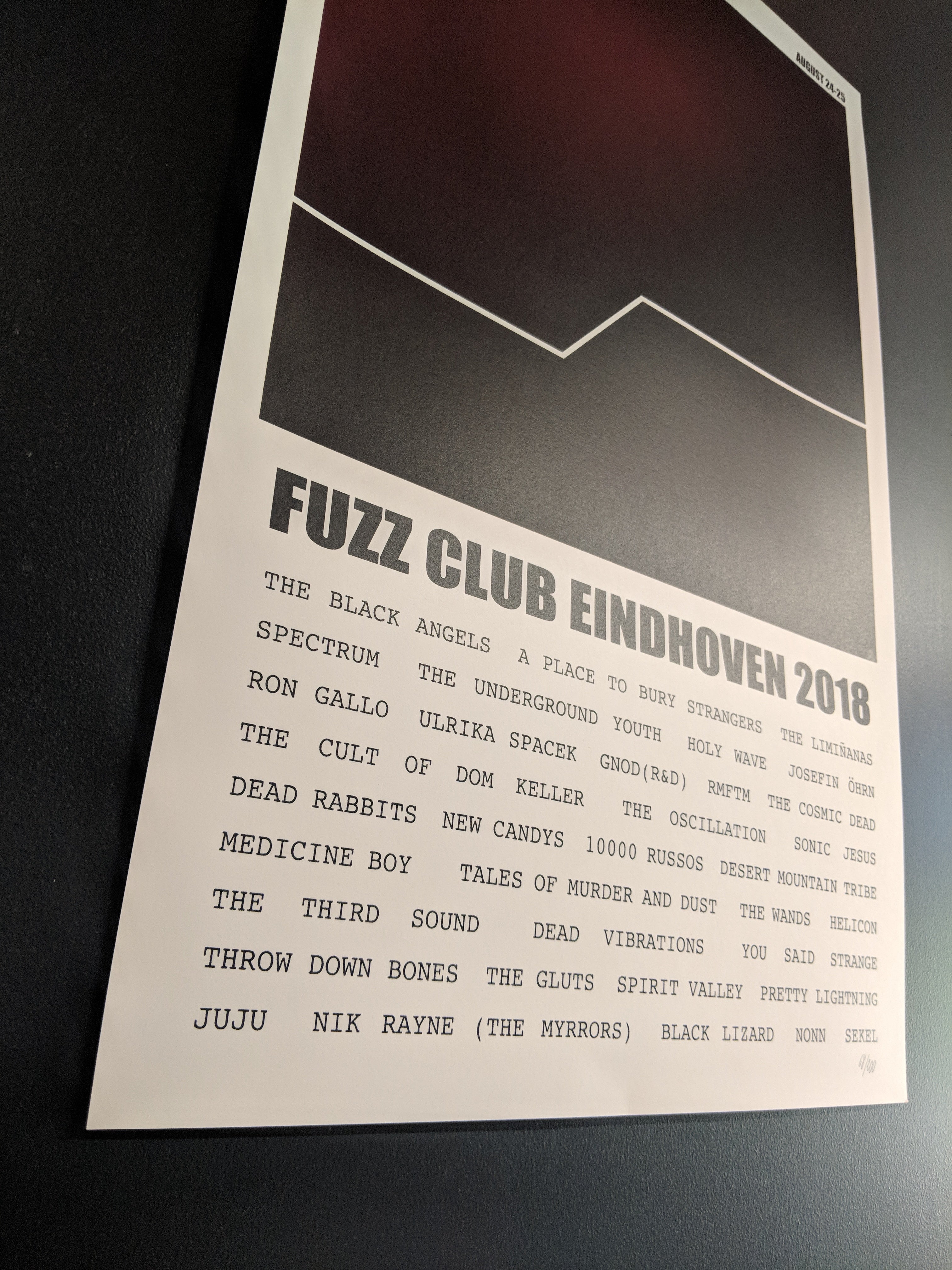 Fuzz Club Eindhoven 2018 affiche silkscreen 200 ex