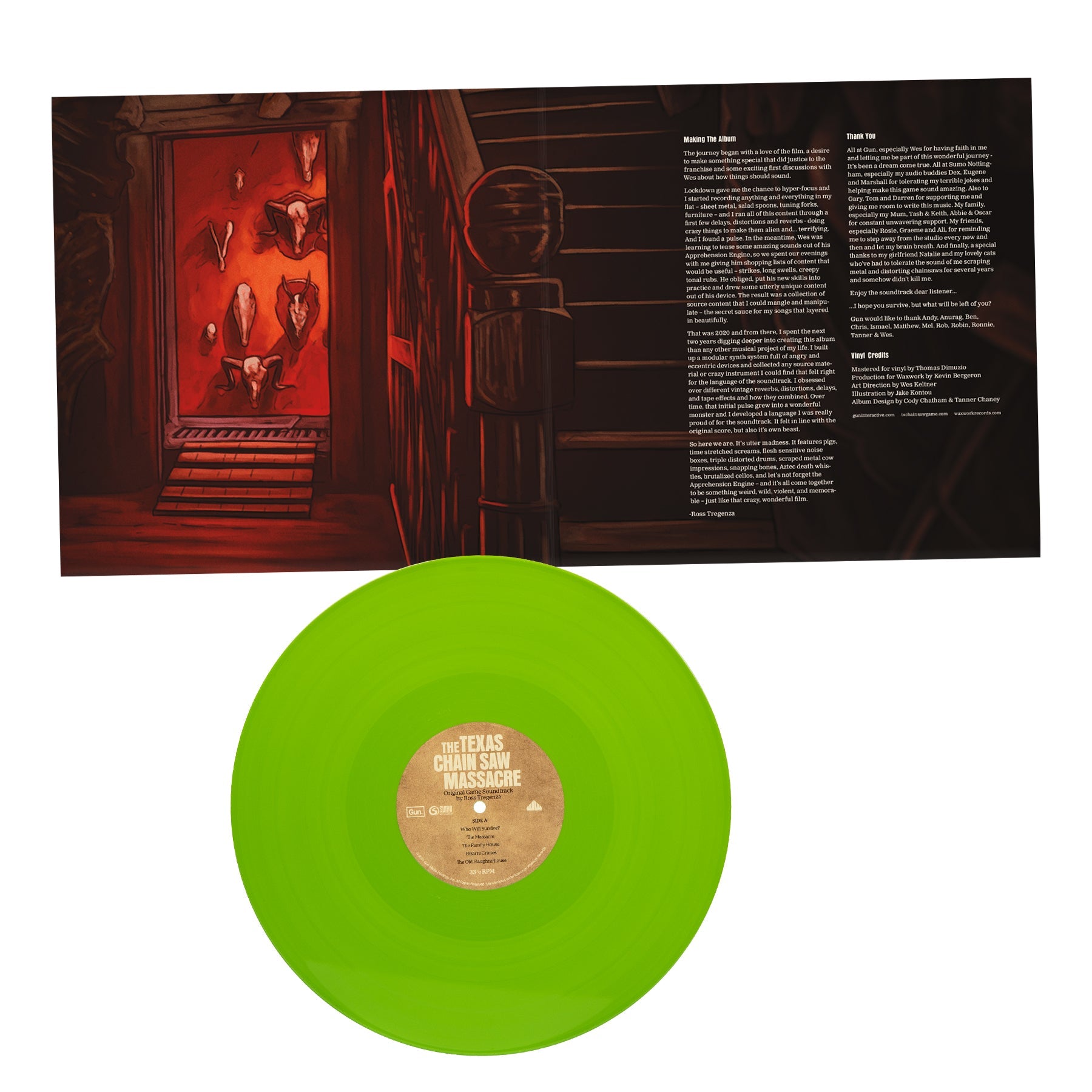 Waxwork Records Texas Chain Saw Massacre jeu vinyle vert double