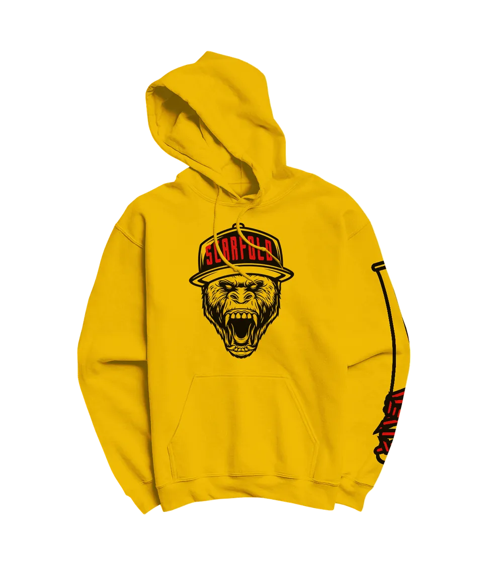 Scarfold Gorilla hoodie jaune capuche