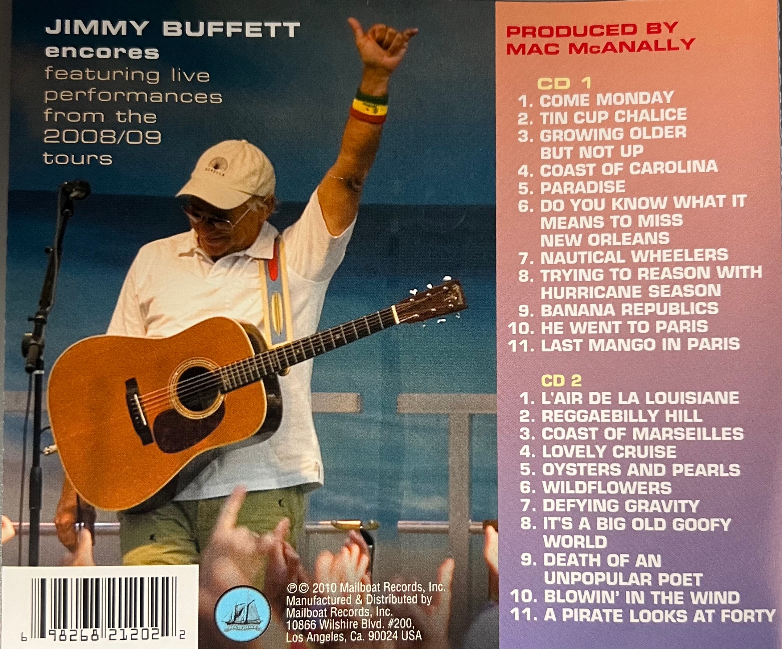 Mailboat Records Jimmy Buffett Encores CD live