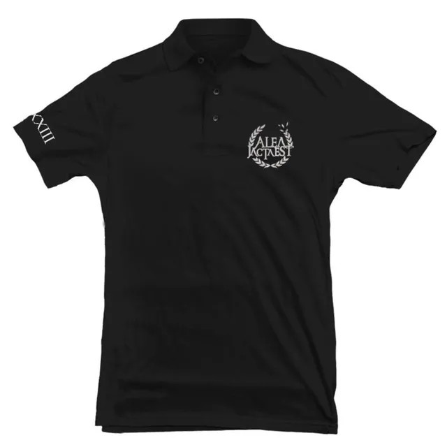 Useless Pride Alea Jacta Est Logo polo noir brodé
