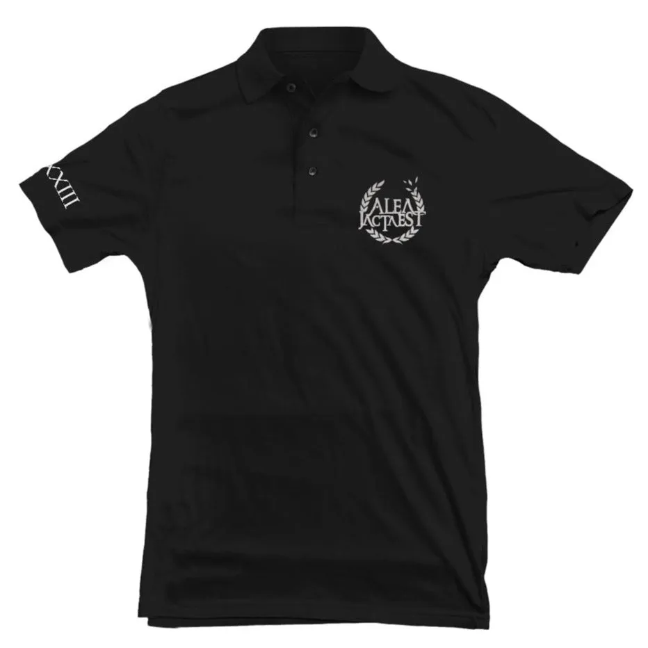 Useless Pride Alea Jacta Est Logo polo noir brodé