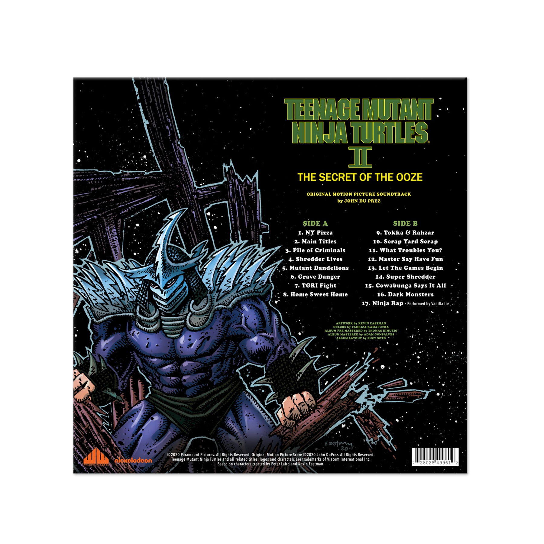 Waxwork Records Tortues Ninja 2 vinyle score complet John Du Prez