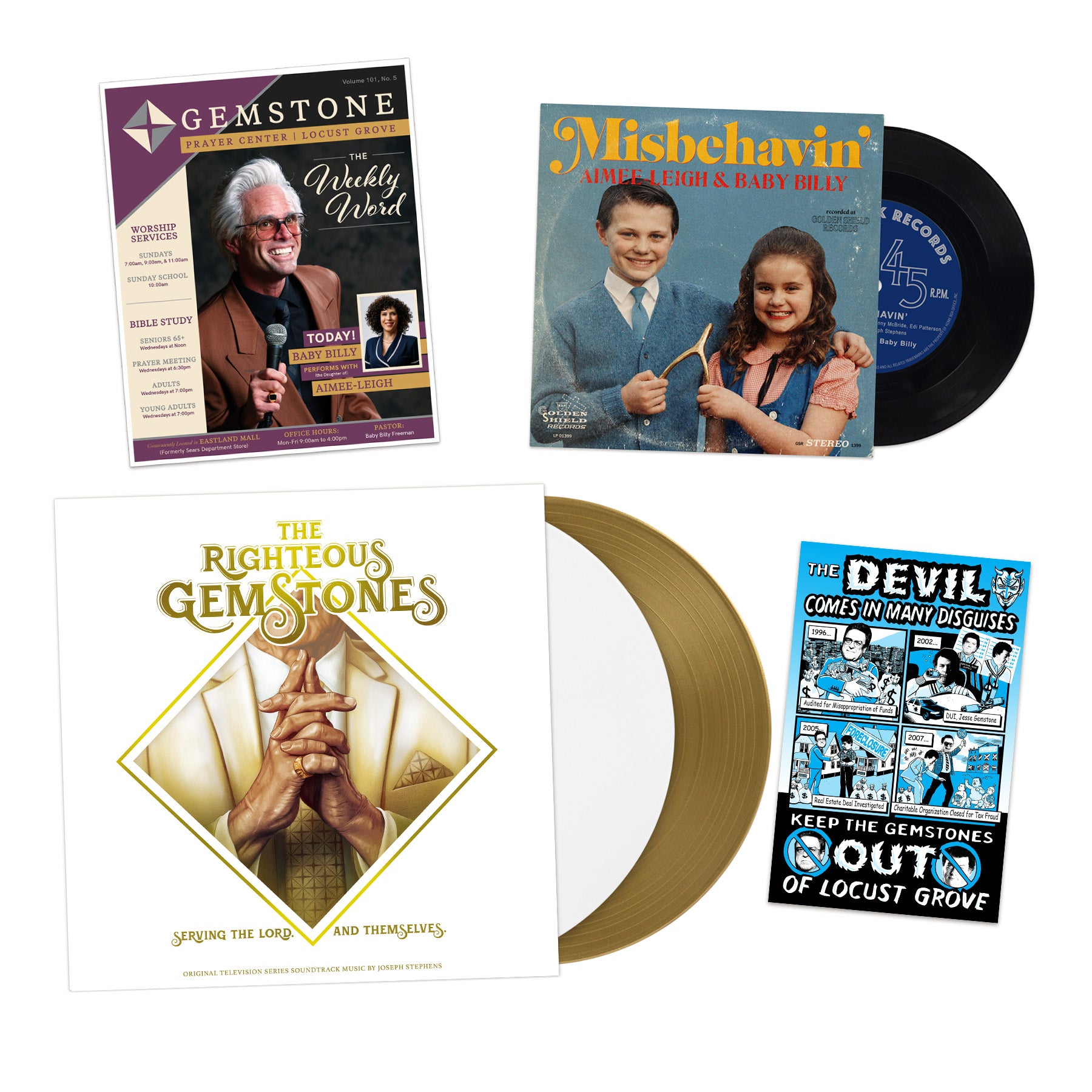 Waxwork Records Righteous Gemstones vinyle 2LP blanc or + 7"