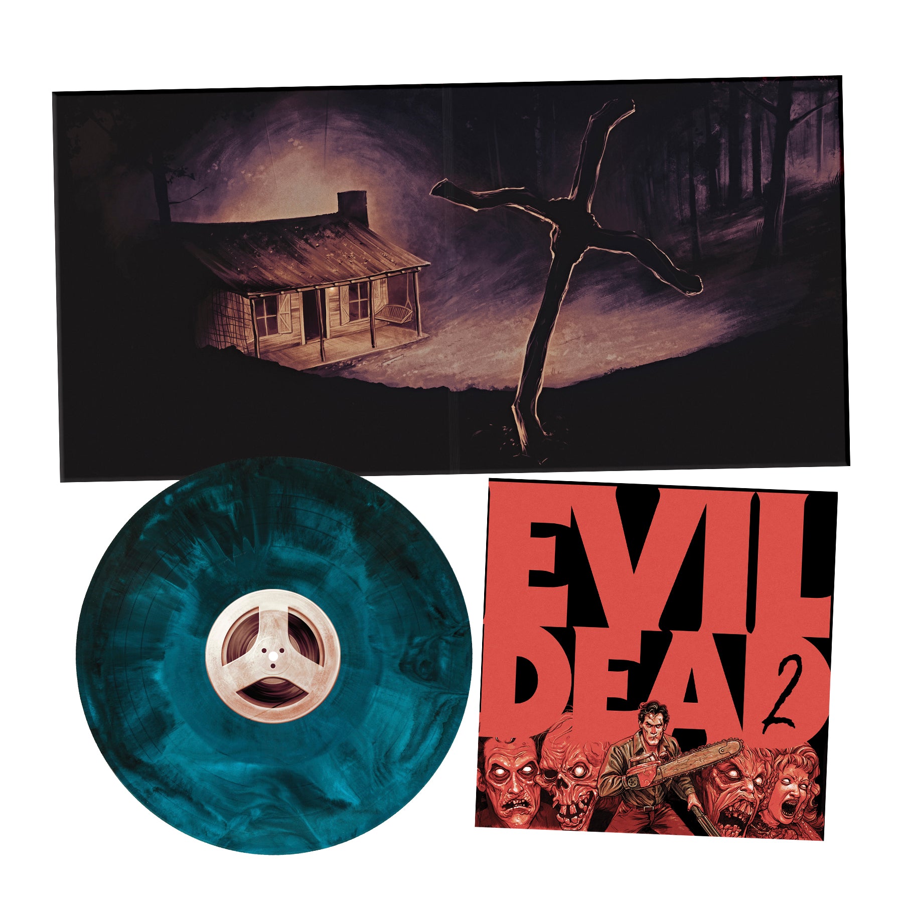 Waxwork Records Evil Dead 2 vinyle Vortex bleu
