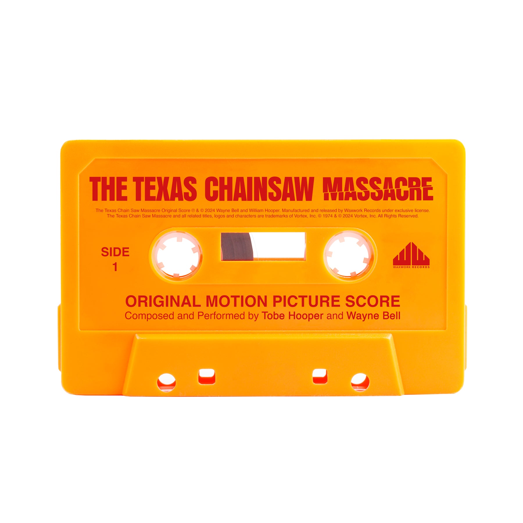 Waxwork Records Texas Chain Saw Massacre cassette jaune bande originale
