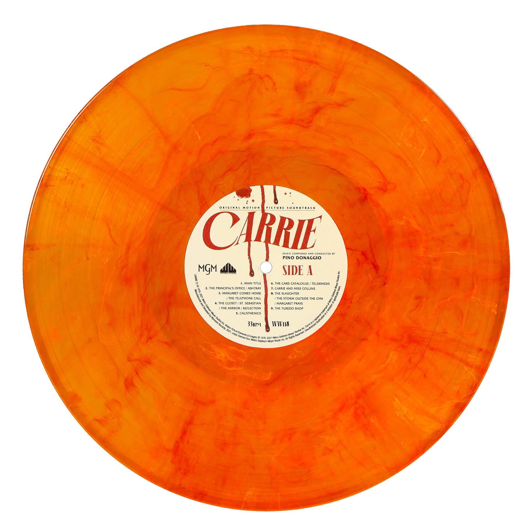 Waxwork Records Carrie vinyle double LP rouge orange