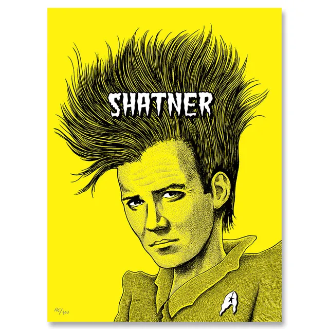 William Shatner Covered in Punk poster sérigraphie 18x24