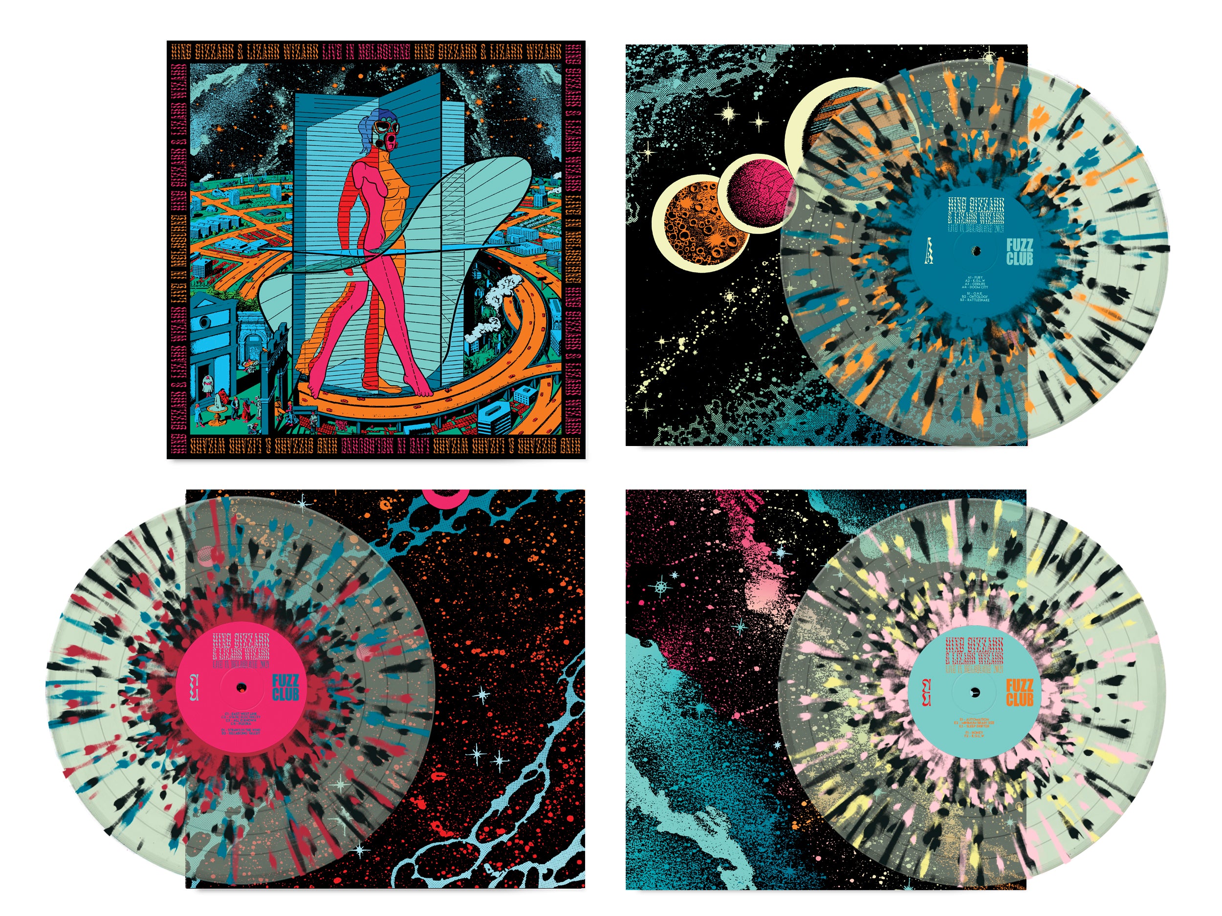 King Gizzard Live Melbourne 21 coffret 3 vinyles vert