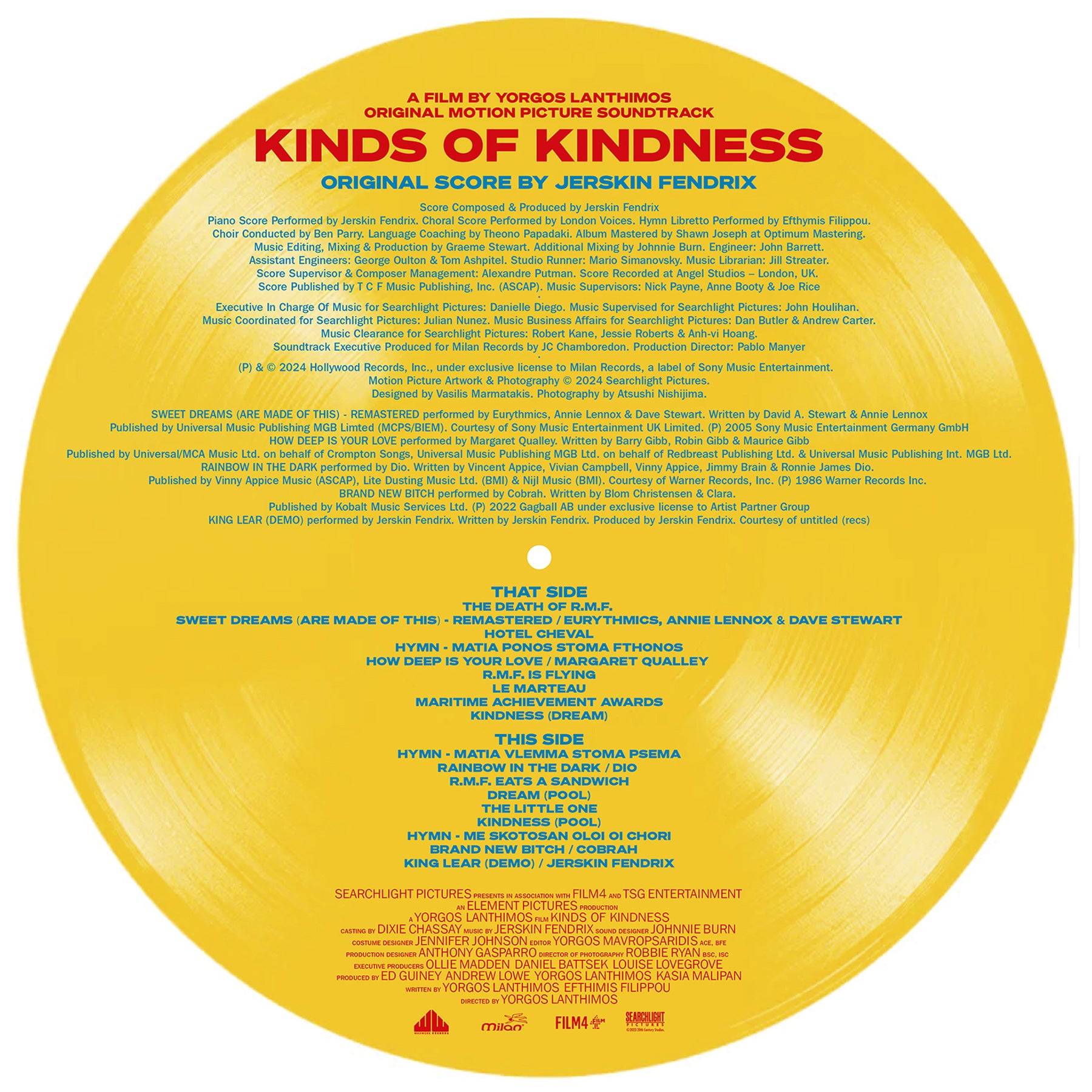 Waxwork Records Kinds of Kindness vinyle BO piano choral