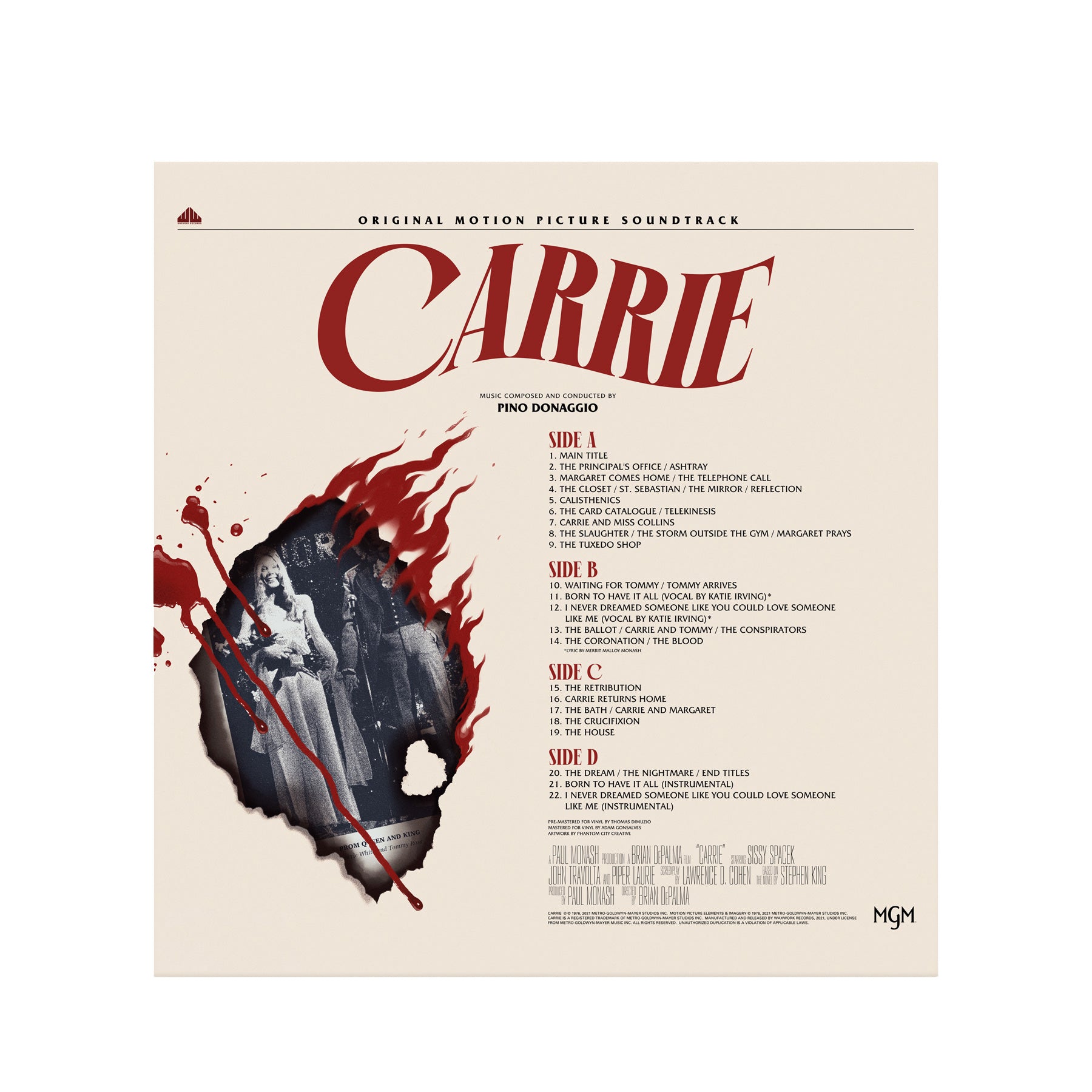 Waxwork Records Carrie vinyle double LP rouge orange