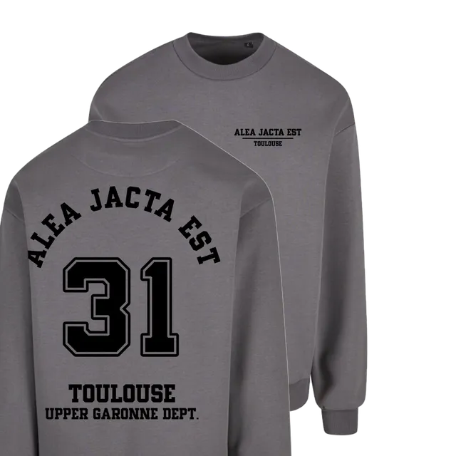 Alea Jacta Est Le Club sweat gris oversize