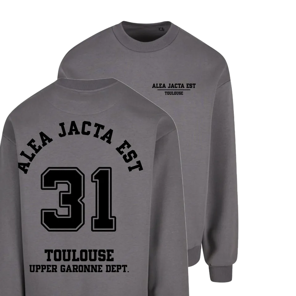 Alea Jacta Est Le Club sweat gris oversize