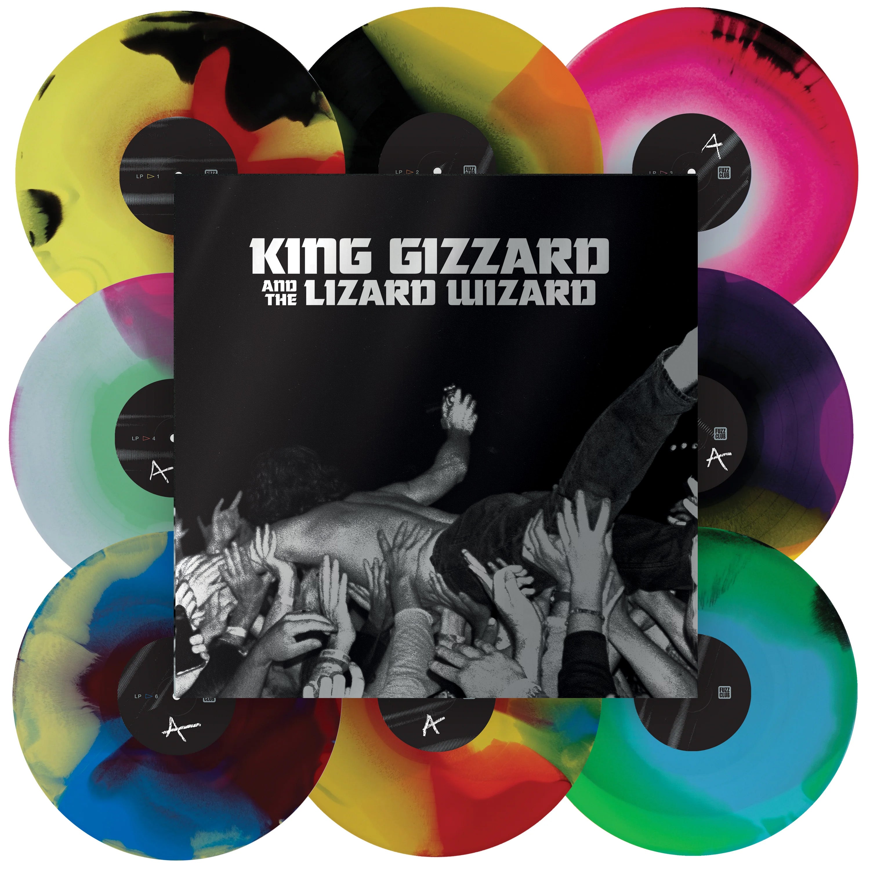King Gizzard Tour 2024 coffret rainbow 8 vinyles livre