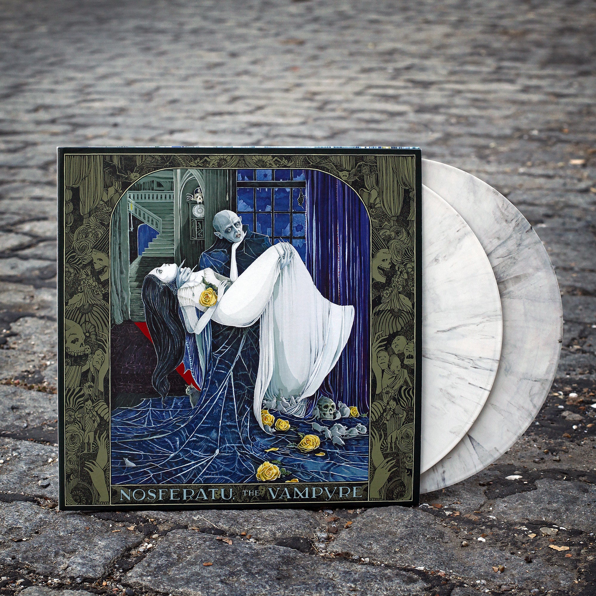 Waxwork Records Nosferatu vinyle double LP bleu doré