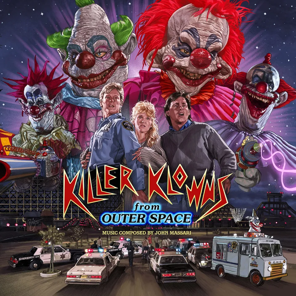 Waxwork Records Killer Klowns From Outer Space vinyle 2LP couleur pinwheel