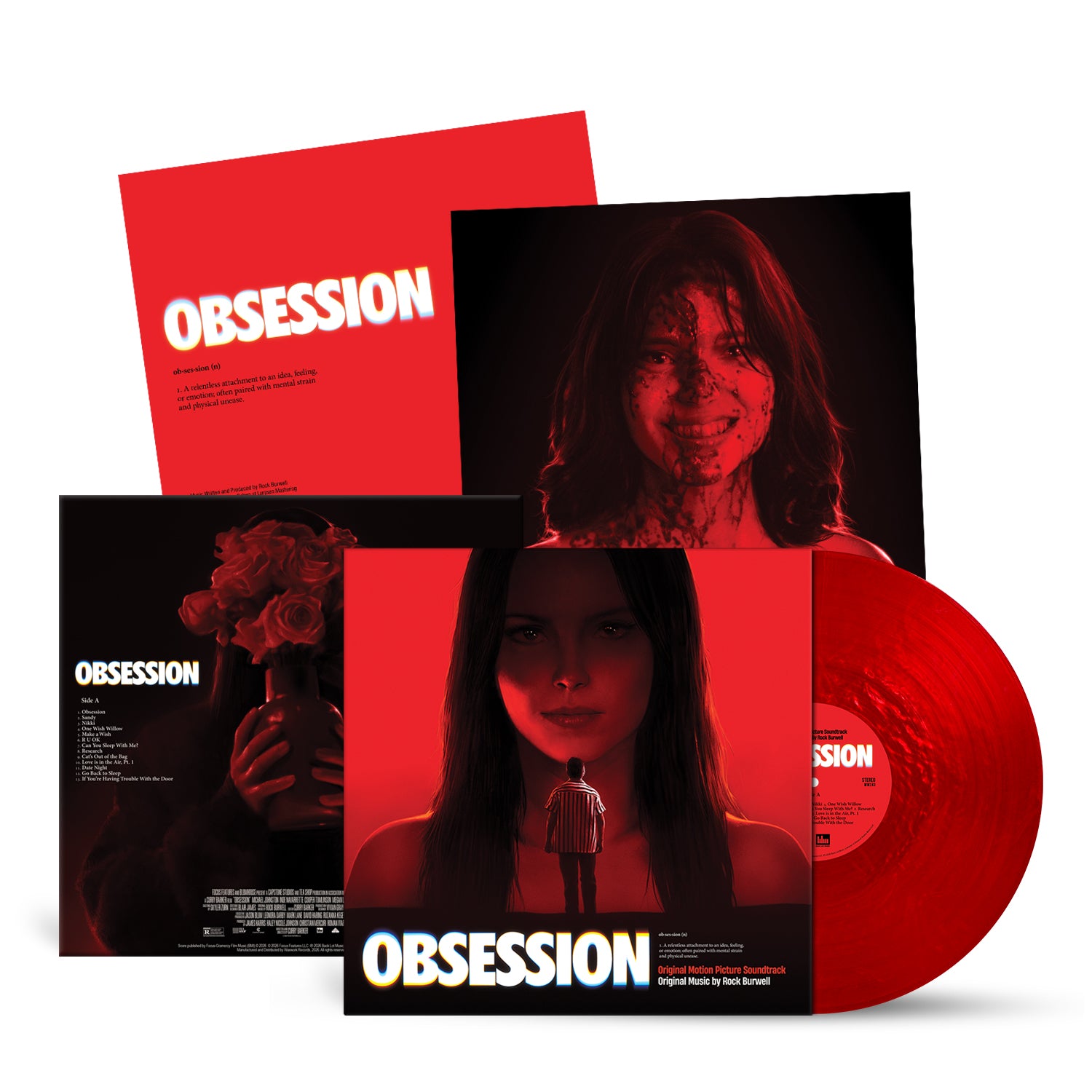 Waxwork Records Obsession vinyle rouge nacré bande originale
