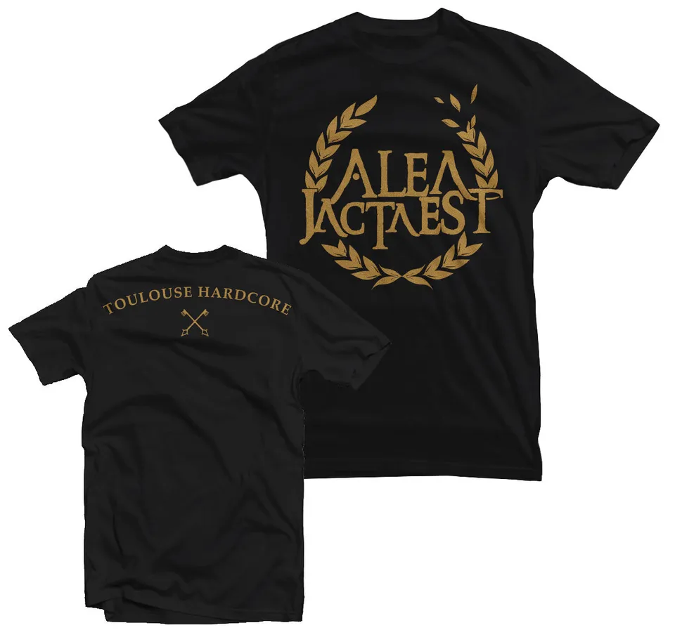 Alea Jacta Est Logo Gold t-shirt noir bio