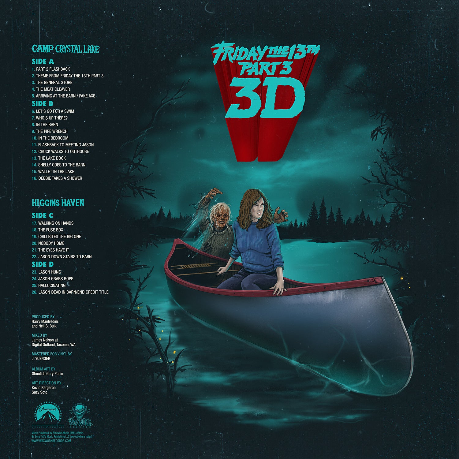 Waxwork Friday 13th Part 3 vinyle double LP 3D