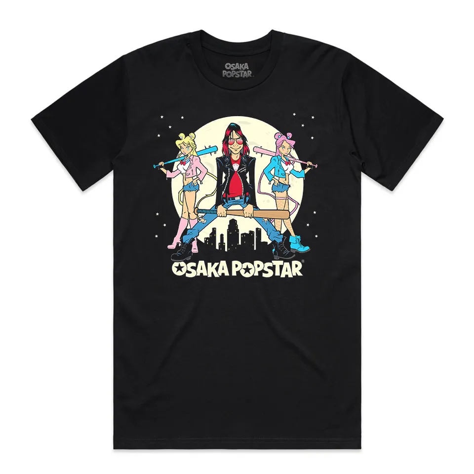 Demented Punk Osaka Popstar Sailor Bat Moon t-shirt noir