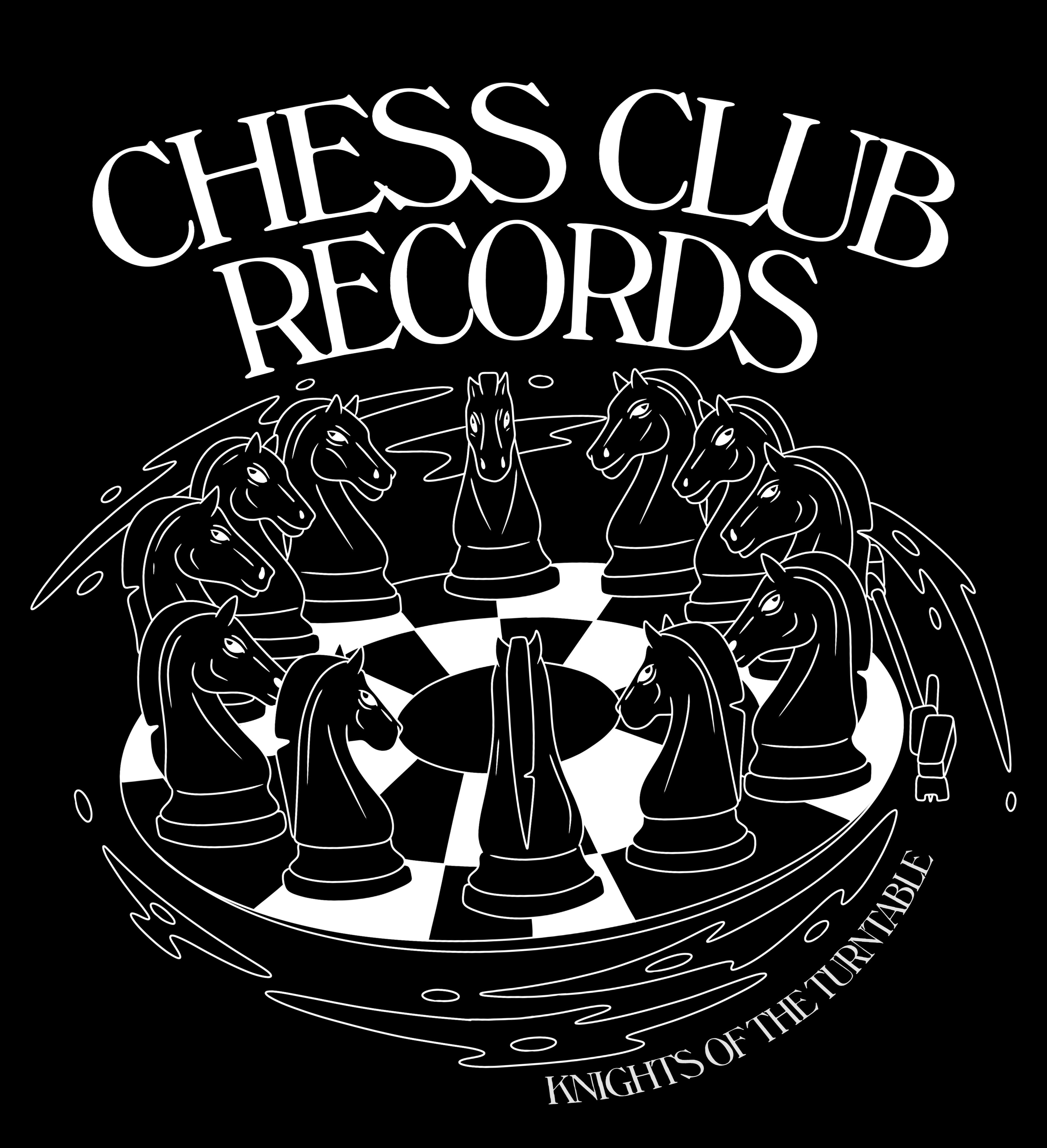 Chess Club Records Knights of the Turntable t-shirt noir