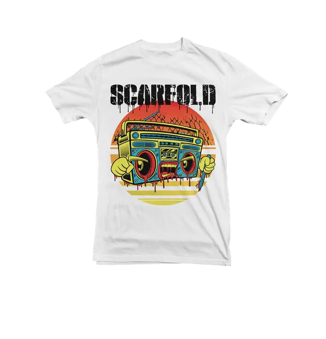 Scarfold Ghettoblaster t-shirt blanc coton 185 g