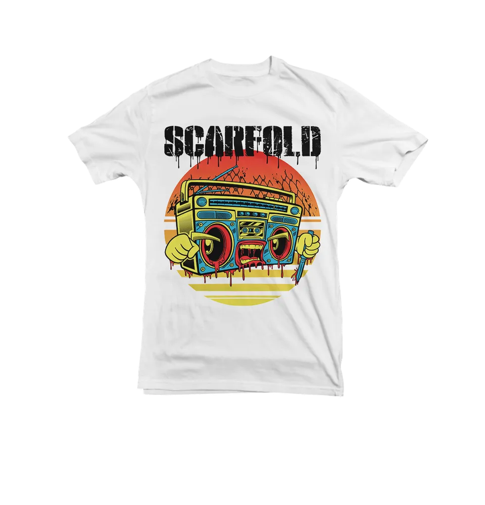 Scarfold Ghettoblaster t-shirt blanc coton 185 g