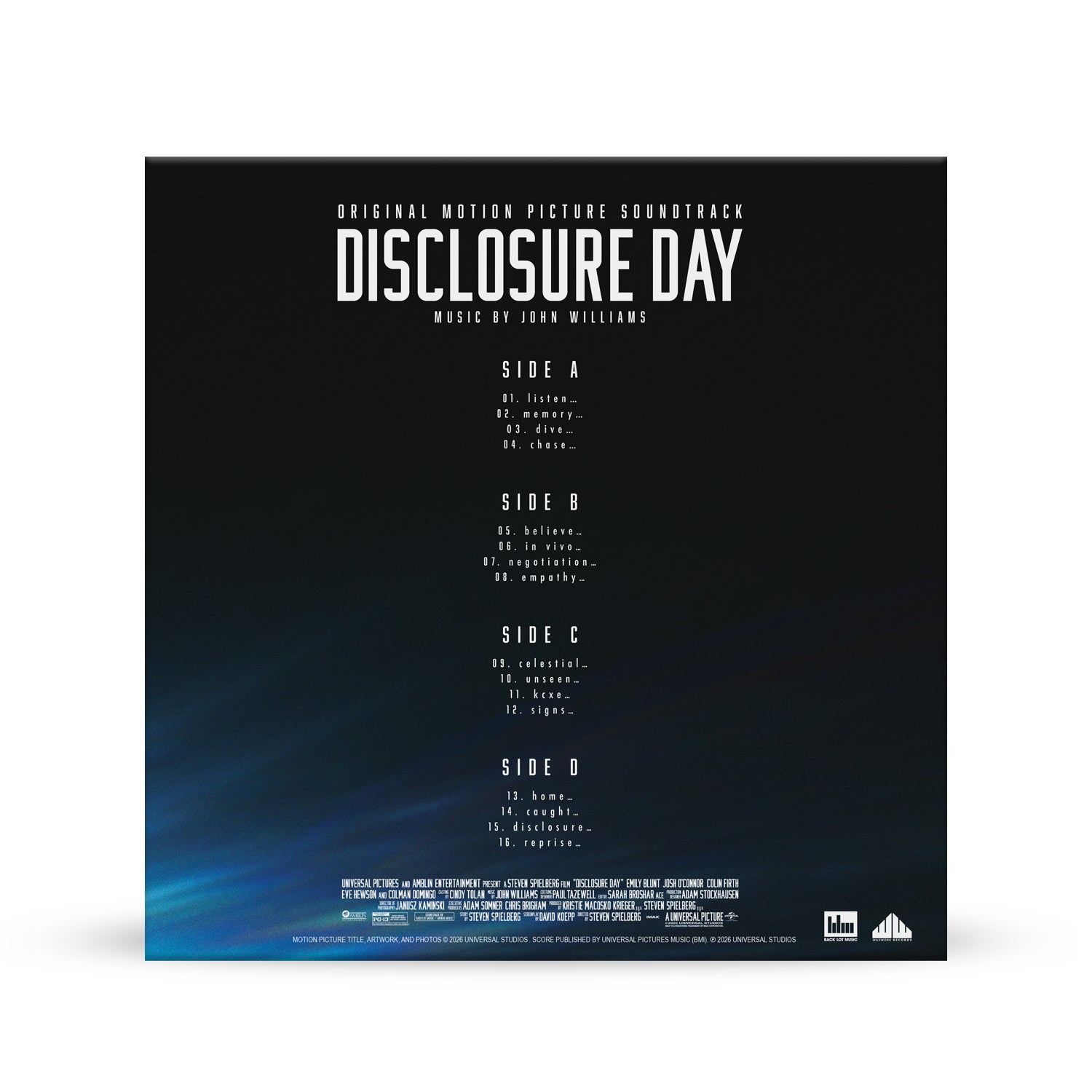 Waxwork Records Disclosure Day vinyle John Williams