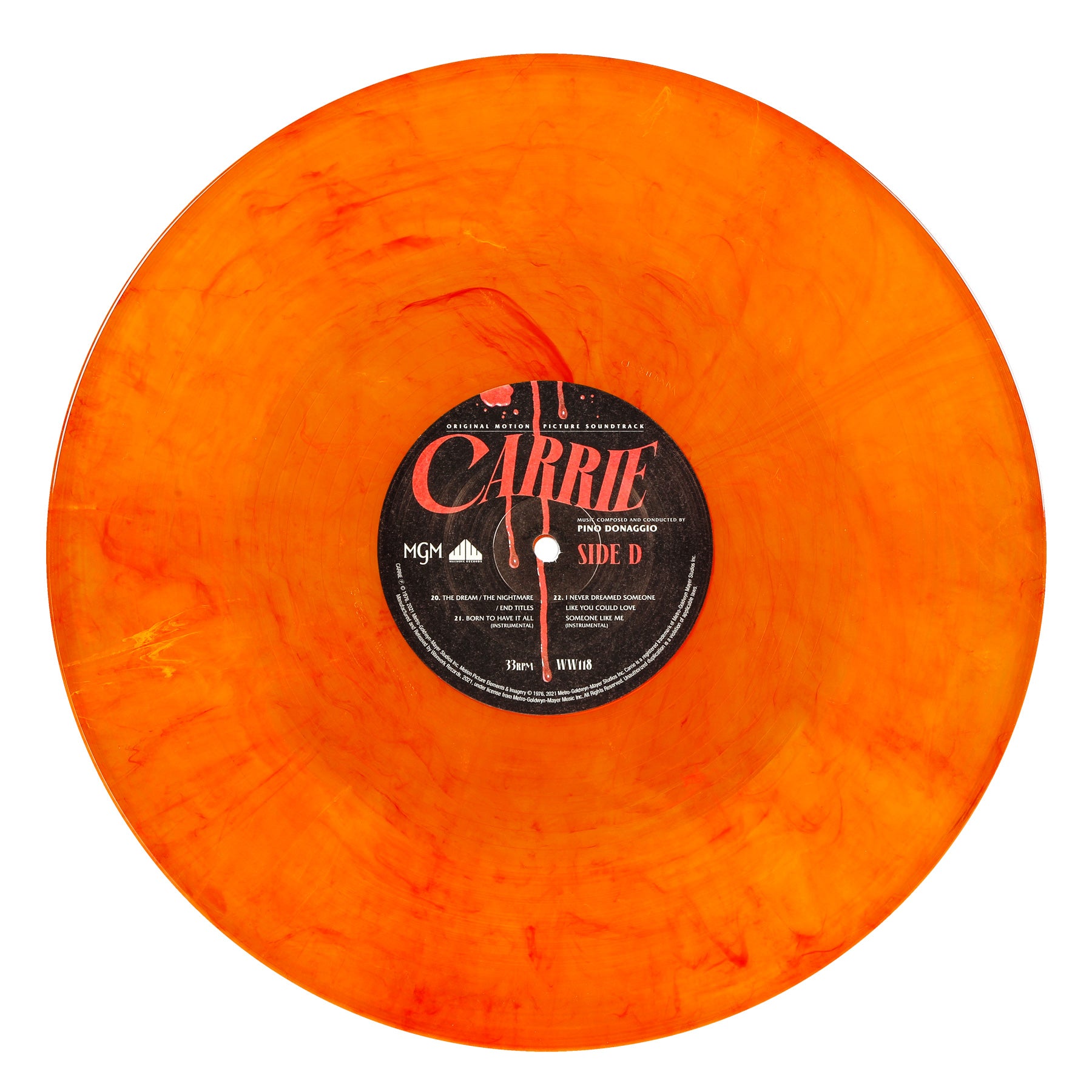Waxwork Records Carrie vinyle double LP rouge orange