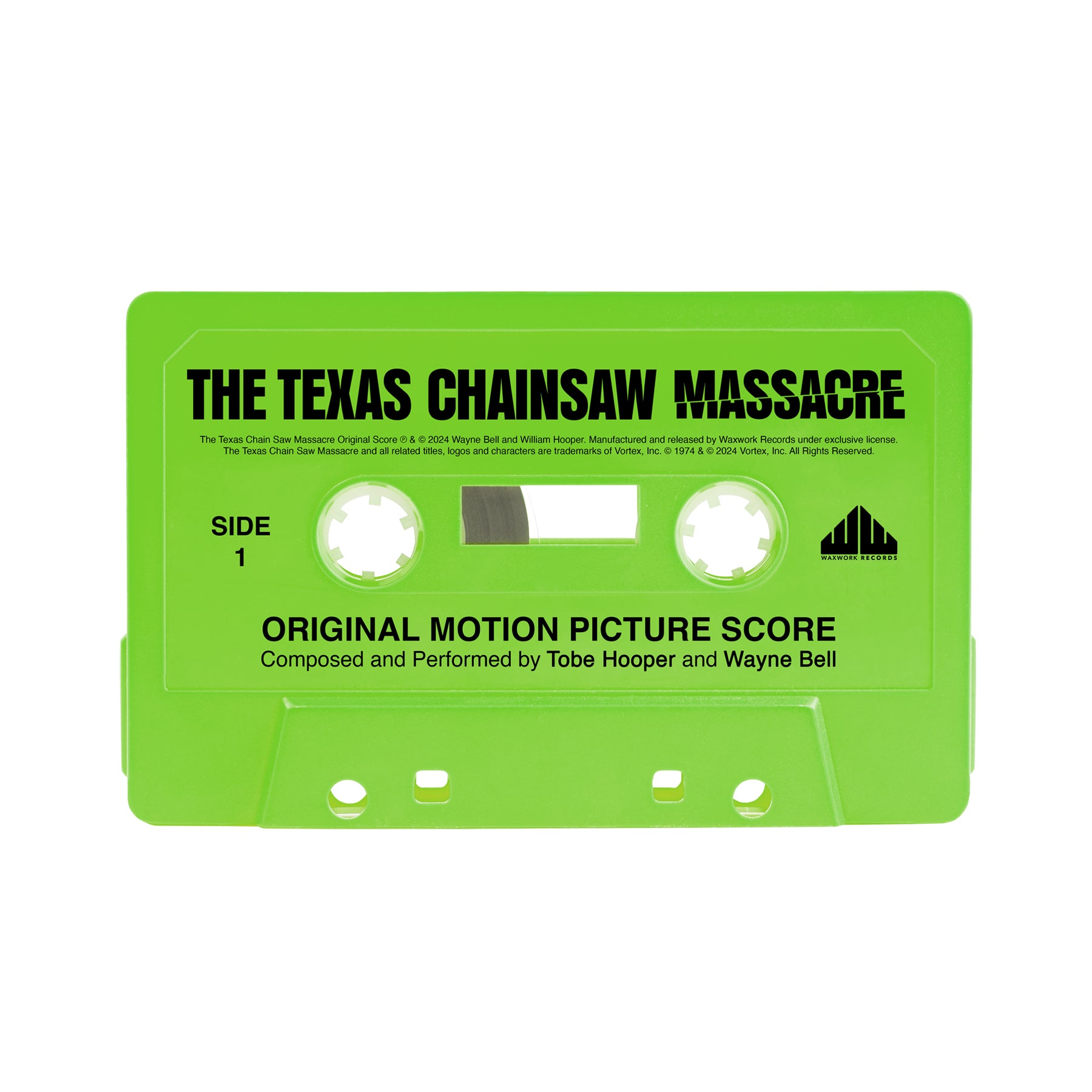 Waxwork Records Texas Chain Saw Massacre cassette jaune bande originale